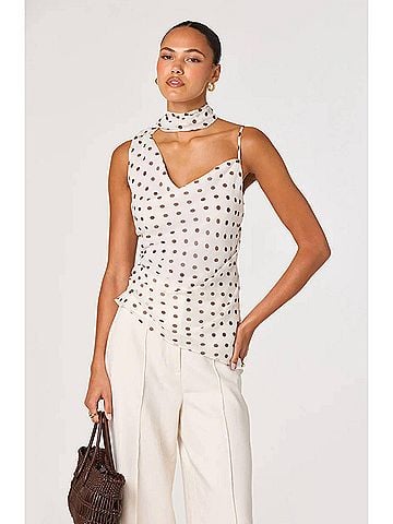 Astr Polka Dot Top in Cream (view 2)