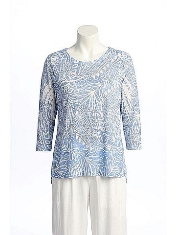 Jess & Jane Tropic Burnout Sublimation Top in Multi (view 1)