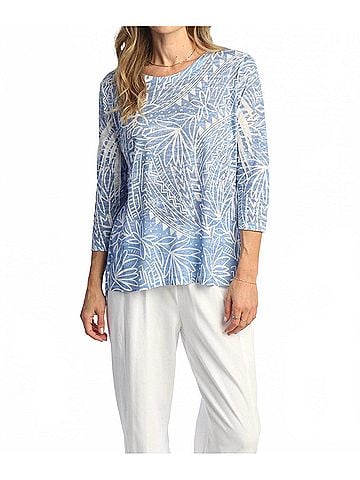 Jess & Jane Tropic Burnout Sublimation Top in Multi (view 2)