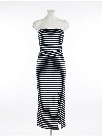 Ramy Brook Raya Textured Tube Top in Navy Stripe (view 1)