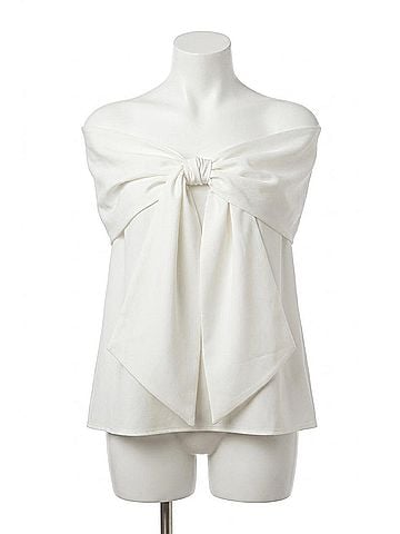 TCEC Elegance Bow Blouse in Ivory (view 1)