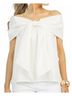 TCEC Solid White Elegance Bow Blouse in Ivory Size L - photo 2