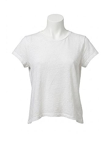 Velvet by Graham & Spencer Casey Linen Knit T-Shirt in White (view 1)