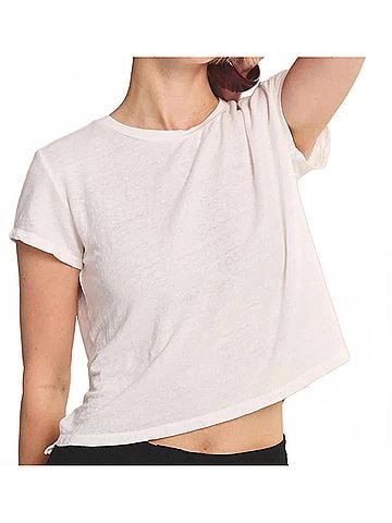 Velvet by Graham & Spencer Casey Linen Knit T-Shirt in White (view 2)