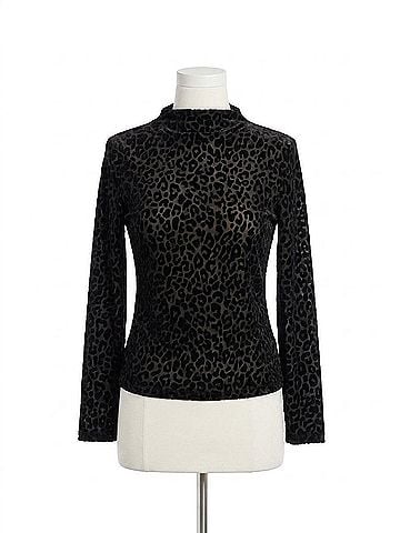 Fifteen Twenty Burnout Leo Velvet Top in Black (view 1)