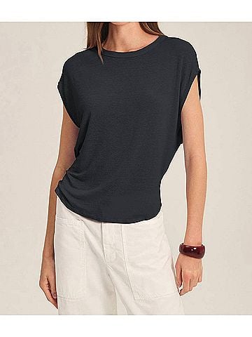 Velvet by Graham & Spencer Sinclair Relaxed Tee in Shadow (view 2)