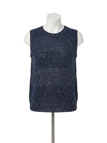 Lyssé Nicola Sequined Shell Top in Capri Blue Sequins (view 1)