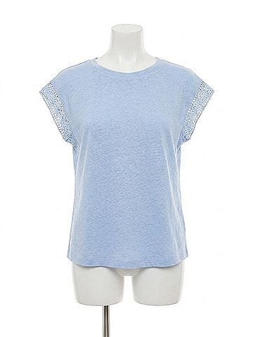 Elliott Lauren Trace Of Lace Top in Sky (view 1)