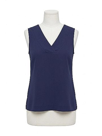 Joseph Ribkoff Silky Knit V-Neck Tank Top in Midnight Blue (view 1)