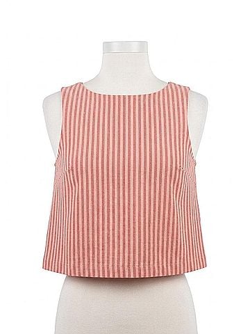 Minkpink Paloma Low Back Top in Red/White (view 1)