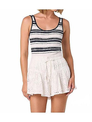 Astr Kaylea Sweater Tank Top in Navy Stripe (view 2)