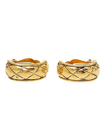Chanel Chanel Matelassé Earrings, Gold Plated (GP), Women's. (view 2)
