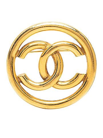 Chanel Chanel Coco Mark Round Brooch 93P Gold Plated Women's CHANEL (view 1)