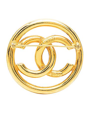 Chanel Chanel Coco Mark Round Brooch 93P Gold Plated Women's CHANEL (view 2)
