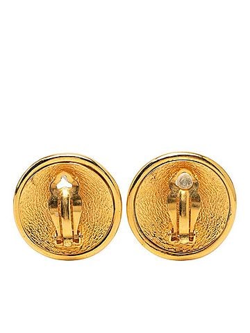 Chanel Chanel Coco Mark Round Earrings, Gold Plated, Women's CHANEL (view 2)