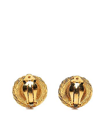 Chanel Chanel Coco Mark Lion Motif Earrings, Gold Plated Rhinestones, Women's CHANEL (view 2)
