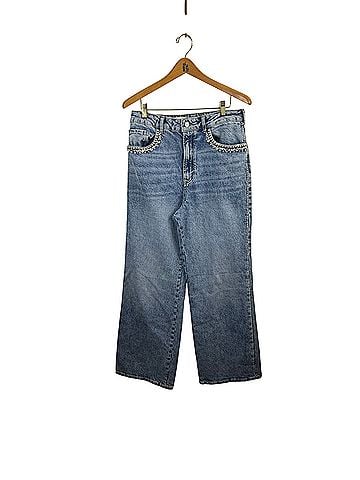 Pilcro Austyn High-Rise Wide Leg : Embellished Uncuffed Edition Jeans (view 1)