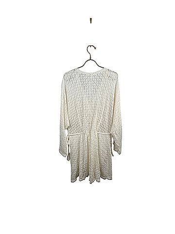 Free People Cream Laced Draped Snug Bug Casual Dress (view 2)