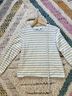Amour Vert 100% Organic Cotton Blue Ivory Long Sleeve Top Size XS - photo 5