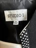 Studio I 100% Polyester Black Ivory Blazer Size 16 - photo 3