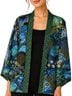 Bob Mackie 100% Polyester Print Blue Green Cardigan Size XS - photo 1