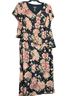 Positive Attitude 100% Polyester 100% Polyester 100% Polyester Floral Black Pink Casual Dress Size 16 - photo 1