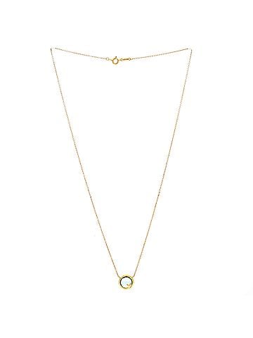 Tiffany & Co. Paloma Picasso Olive Leaf Pendant Necklace 18K Yellow Gold with Blue Topaz (view 2)