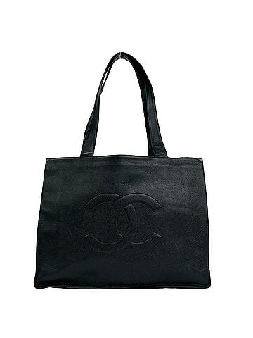 Chanel CHANEL Coco Caviar Skin Tote Bag, Semi-Shoulder Black, 40984 (view 1)