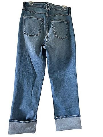 LC Lauren Conrad High Rise Cuffed Straight Jeans Jeans (view 2)