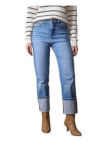 LC Lauren Conrad High Rise Cuffed Straight Jeans Jeans (view 1)