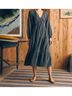 Faherty 100% Cotton Gray Black Blue Cocktail Dress Size S - photo 5