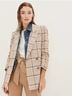Veronica Beard 50% Cotton 50% Linen 100% Polyester 4% Spandex Plaid Tan Brown Blazer Size 0X - photo 2