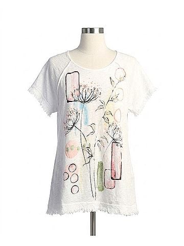 Jess & Jane Provence Mineral Washed Gauze Cotton Top in White (view 1)