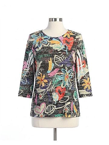 Jess & Jane Sanibel Burnout High Low Top in Black Multi (view 1)