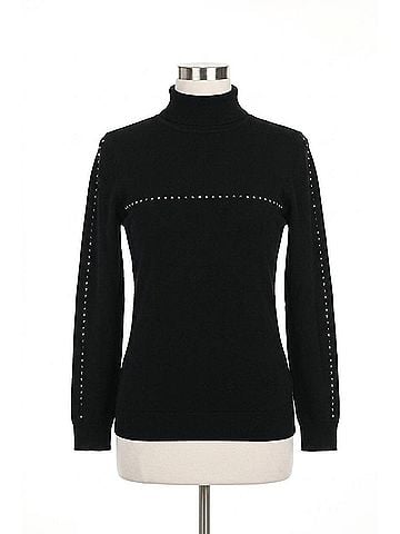 Frank Lyman Design Embellishments Turtleneck Top in Black (view 1)
