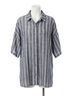 Olivaceous Stripes Blue Olivia Short Sleeve Button Down Top in Blue Size S - photo 1