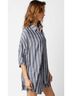 Olivaceous Stripes Blue Olivia Short Sleeve Button Down Top in Blue Size S - photo 5