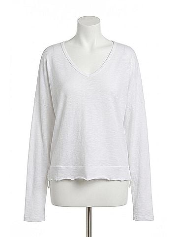 XCVI Odilia Long Sleeve Tee in White (view 1)
