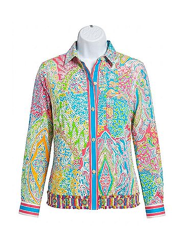 Gretchen Scott Designs Grand Bazaar Boyfriend Shirt in Brights (view 1)