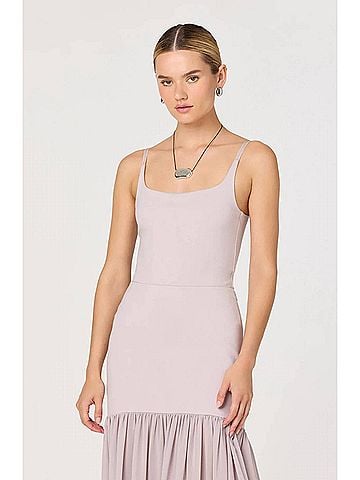 Astr Leikyn Square Neck Tank Bodysuit in Dusty Lavander (view 2)