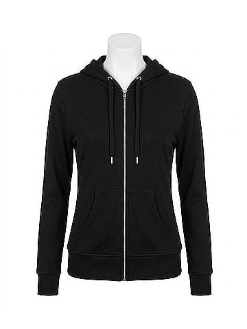French Kyss Zip Up Hoodie in Black (view 1)