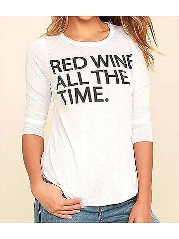 Chaser Red Wine All The Time Tee in White (view 2)