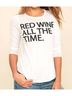 Chaser Graphic White Red Wine All The Time Tee in White Size XS - photo 2