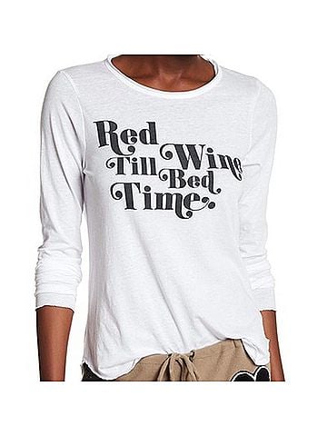 Chaser Red Wine Til Bed Time Tee in White (view 2)