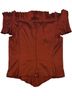 Tadashi Solid Red Burgundy Short Sleeve Blouse Size 10 - photo 2