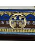 Tory Burch 100% Patent Leather Brown Blue Yellow Clutch One size - photo 4