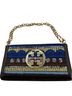 Tory Burch 100% Patent Leather Brown Blue Yellow Clutch One size - photo 1
