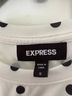Express Polka Dots White Black Short Sleeve Blouse Size S - photo 3