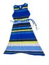 Chico's 100% Polyester Stripes Blue Yellow White Casual Dress Size 1 - photo 1