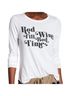 Chaser Graphic White Red Wine Til Bed Time Tee in White Size XS - photo 2